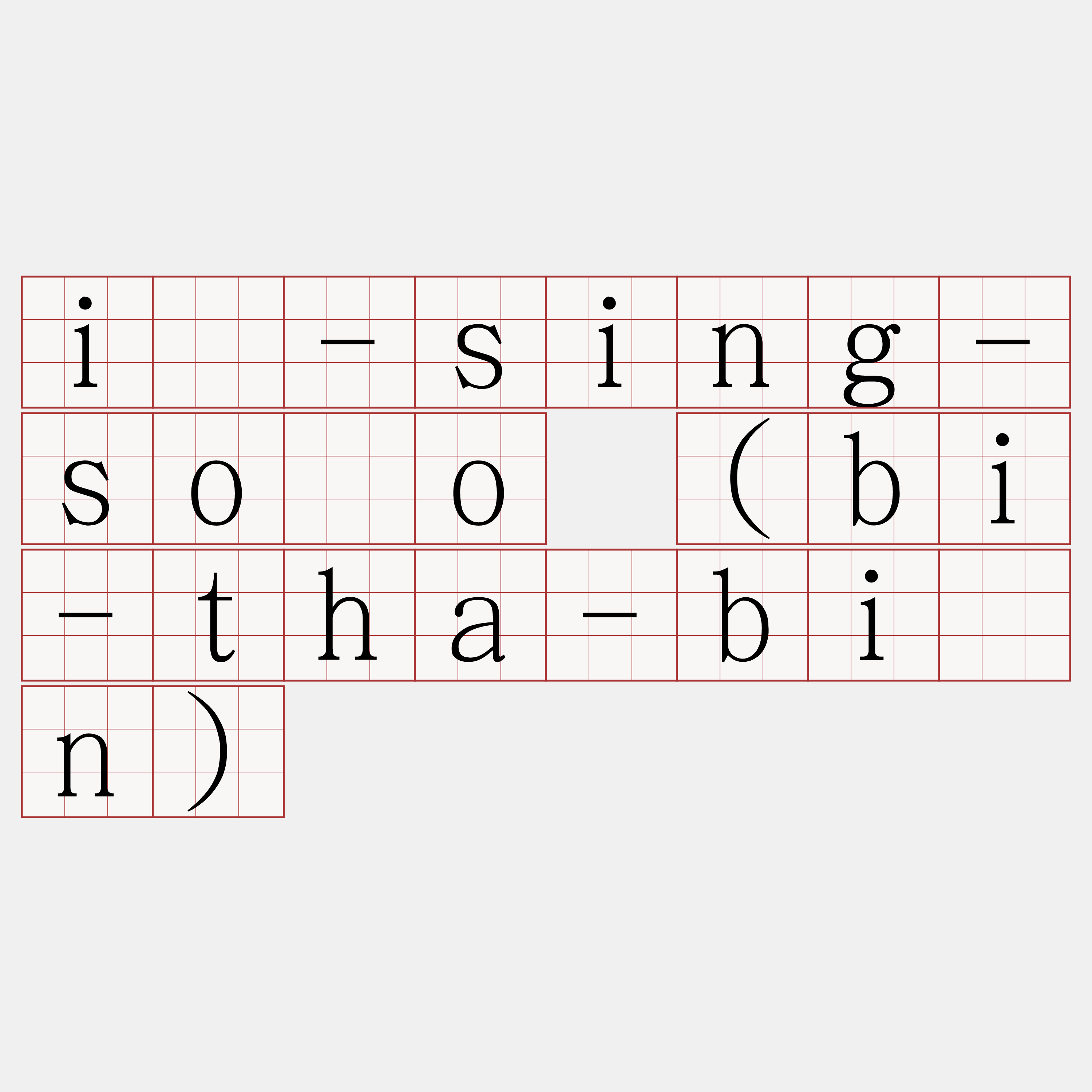 î-sing-sòo (bi-tha-bín)